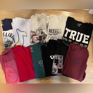 Pack of 10 True Religion World Tour T-Shirts.
